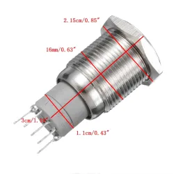 16mm LED illuminé autobloquant étanche bouton de poussée interrupteur en acier inoxydable
